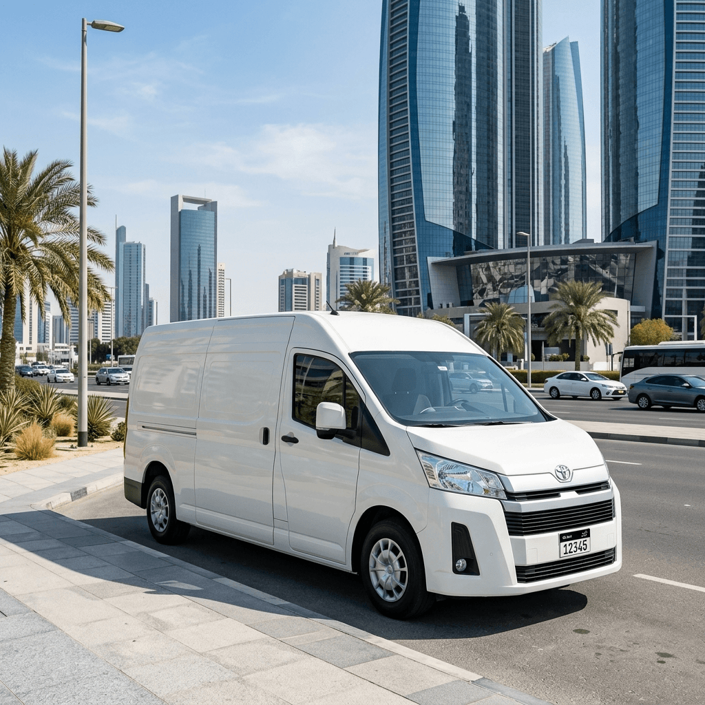1-Ton Hiace Chiller Van for rent in the UAE